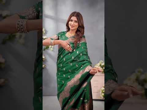 Dark Green Banarasi Silk Saree