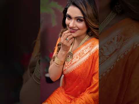 Orange Soft Satin Silk Saree