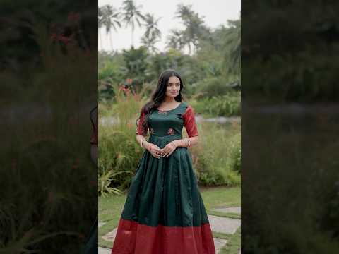Deep Green Banarasi Jacquard Silk Dress