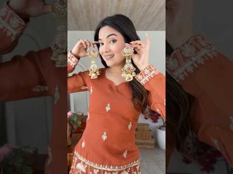 Light Orange Sequins Embroidered Suit – Bell Bottom Set with Dupatta