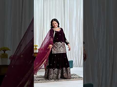 Wine Viscose Velvet Suit