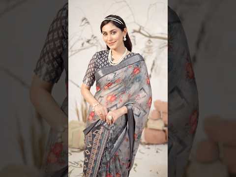 Grey Linen Cotton Saree