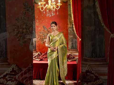 Pink Tissue Silk Blend Jacquard Weaving Saree – Paithani Border, Contrast Pallu, Bridal Wear