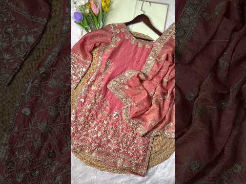 Pink Zari & Sequins Embroidered Suit