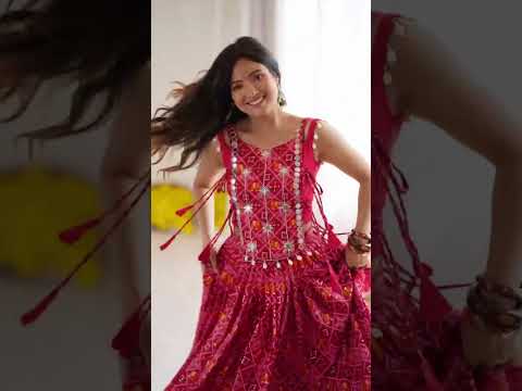 Maroon Digital Print & Mirror Work Lehenga – Rayon Blend Navratri Wear