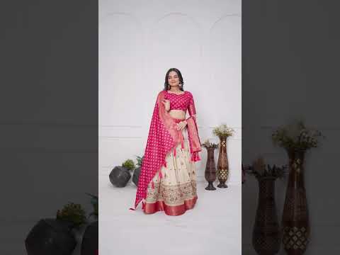 Dark Pink Lichi Silk Lehenga