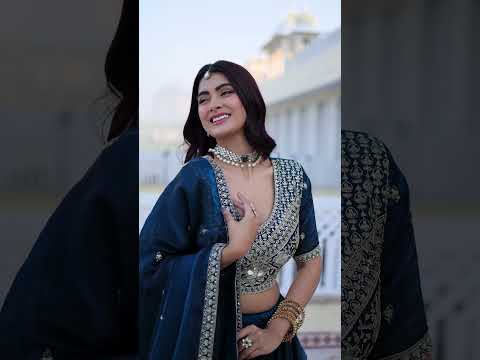 Navy Blue Pipe Beads & Zari Embroidered Lehenga – Fendy Silk Wedding Wear