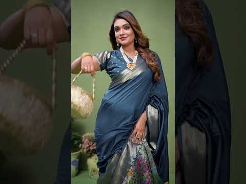 Dark Turquoise Paithani Silk Saree