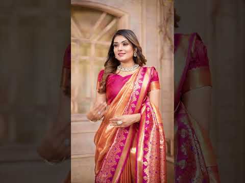 Orange Pure Banarasi Tissue Silk Saree