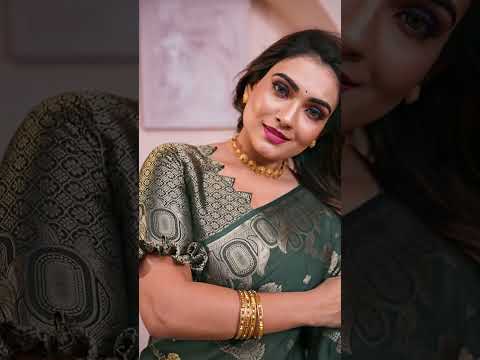Deep Green Soft Georgette Banarasi Silk Saree