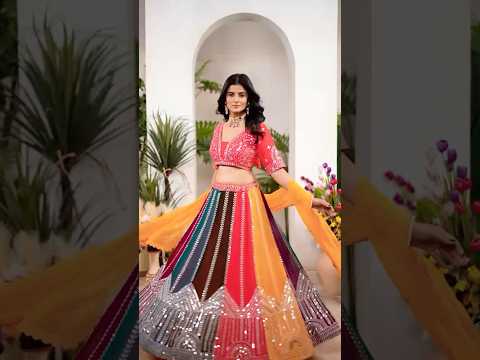 Multicolor Zari Embroidered Lehenga – Sequins Work, Faux Georgette, 4M Flair