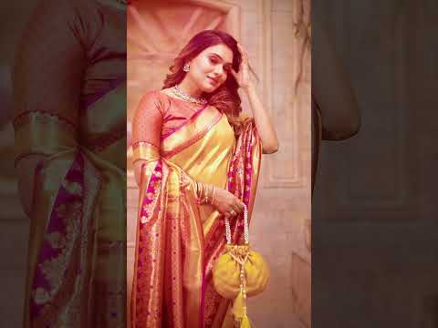Yellow Pure Banarasi Tissue Silk Saree