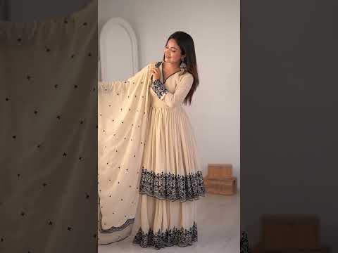 Beige Faux Georgette Suit