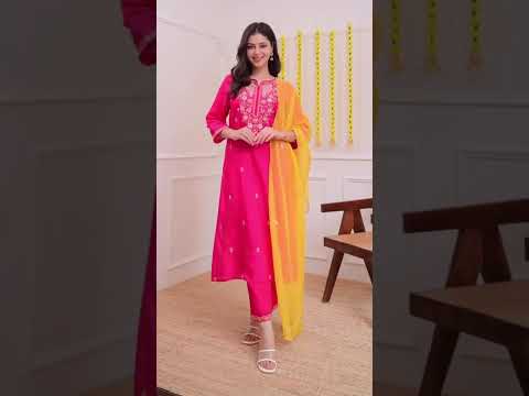Dark Pink Mal Chanderi Kurti