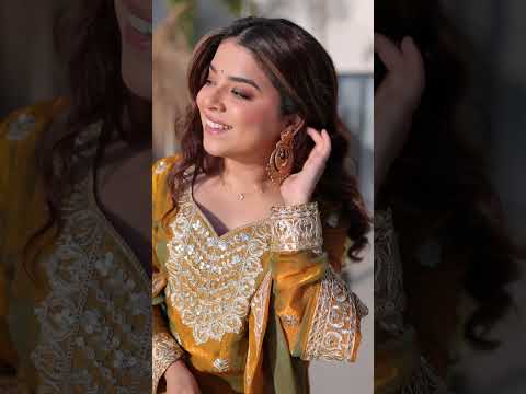 Olive Green Chiffon Suit