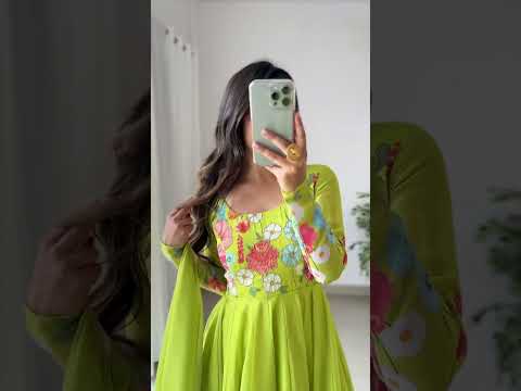 Pastel Pistachio Green Soft Organza Silk Suit