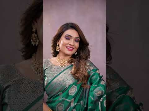 Teal Green Soft Organza Banarasi Silk Saree