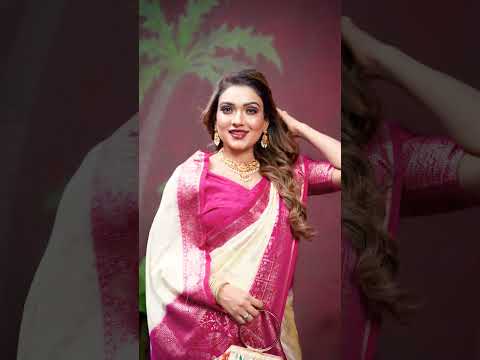 White Handloom Satin Silk Saree