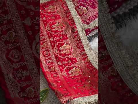 Rani Pink Hand Ghungroo with Meena Work Saree – Satin Jacquard Bridal