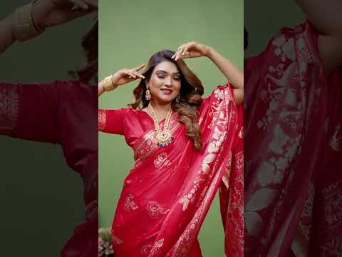 Red Satin Silk Saree