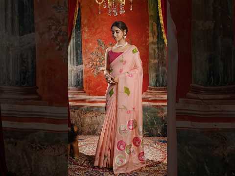 Pink Jacquard Weaving Saree – Khadi Cotton Festive Wear