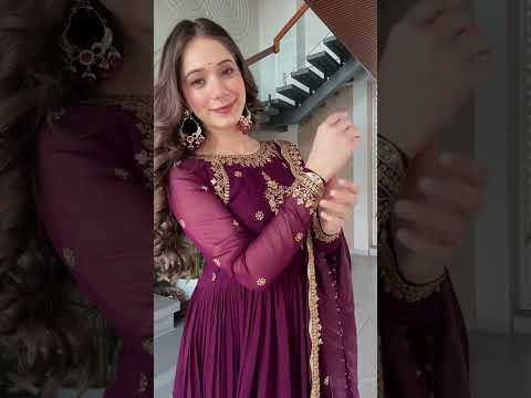 Wine Faux Georgette Suit
