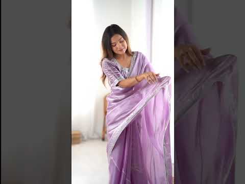 Lavender Pink Heavy Silk Saree