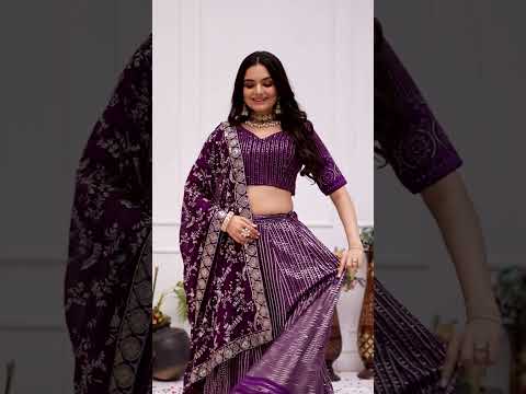 Soft Purple Faux Georgette Lehenga