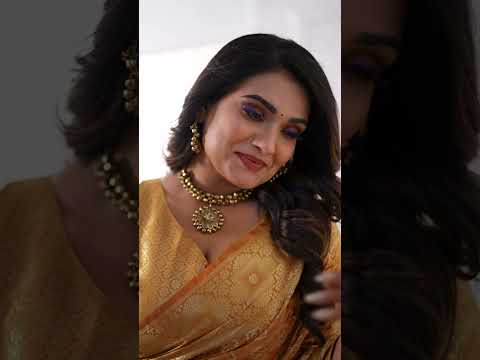 Brown Yellow Soft Satin Silk Saree