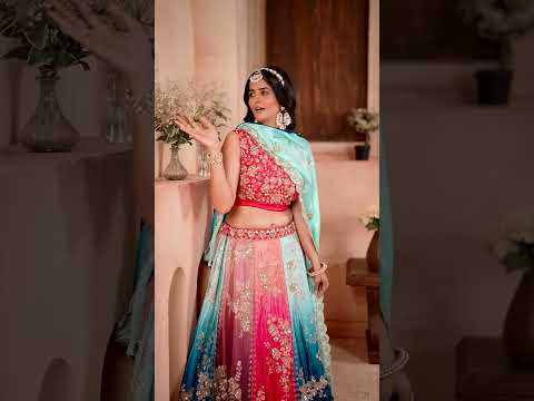 Multicolour Chinon Lehenga