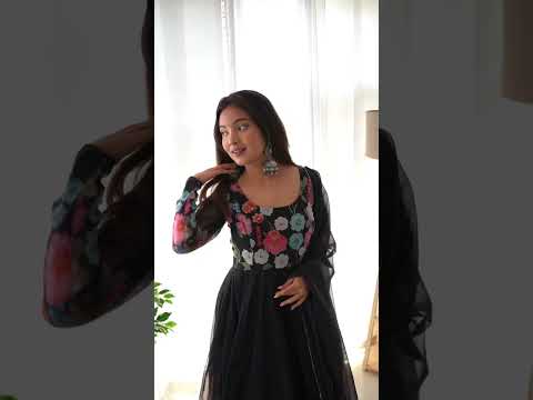 Black Soft Organza Silk Suit