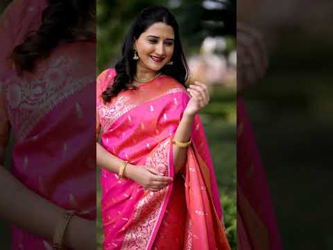 Tulip Pink Banarasi Silk Saree