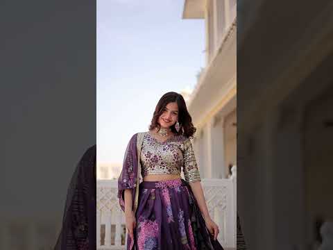 Brown Russian Silk Lehenga