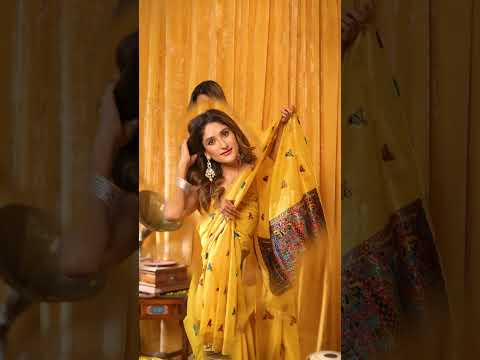 Yellow Khadi Cotton Saree