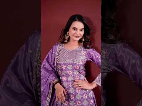 Purple Heavy Sequins Embroidered Suit – Sharara Set with Dupatta