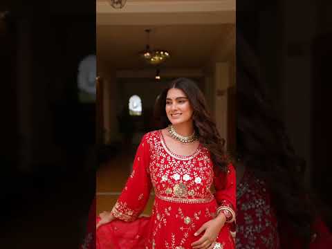 Red Sequins Embroidered Suit – Full Sleeve Anarkali for Wedding & Party