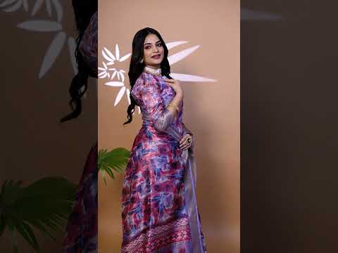 Lavender Zari Weaving Saree – Premium Crystal, Zari Border