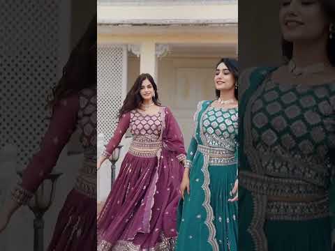 Lavender Pink Sequins Embroidered Lehenga – Faux Georgette, Wedding