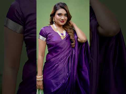 Soft Purple Soft Satin Silk Saree