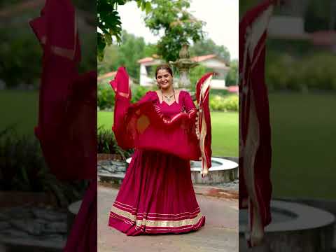 Purple Gota Patti Mirror Lace Work Lehenga – Garba Festive Wear