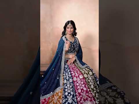 Multicolor Zari Embroidered With Sequins Work Lehenga – Faux Georgette Wedding Wear