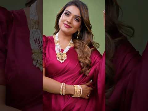 Maroon Soft Satin Silk Saree