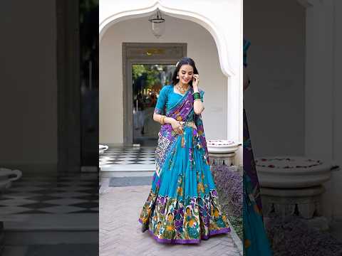 Light Blue Tussar Silk Lehenga