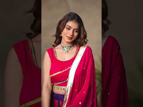 Dark Pink and Purple Mirror with Fancy Lace Work Lehenga – Cotton Blend Navratri Panelled Set