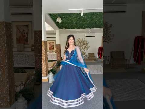 Navy Blue Sequins With Lace Work Suit – Anarkali Straight Pant Set