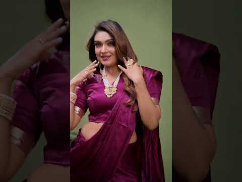 Wine Soft Satin Zari Weaving Silk Saree
