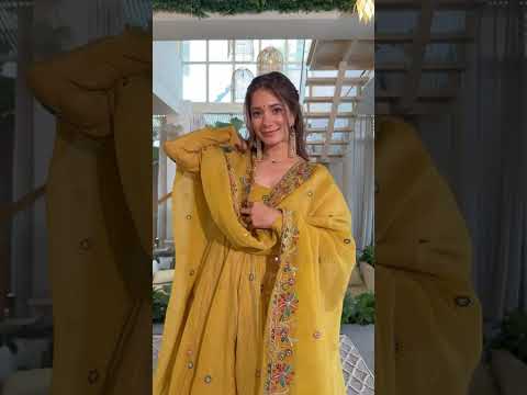 Brown, Yellow Crunchy Silk Suit