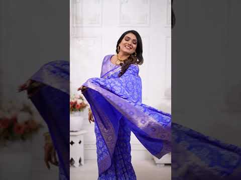 Blue Soft Satin Silk Saree