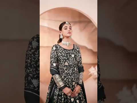 Dark Green Thread Embroidered Suit – Anarkali with Pant & Dupatta