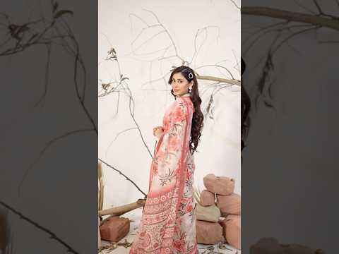 Beige Digital Print Saree – Linen Cotton, Floral Print, Kalamkari Pallu, Ethnic Festive Wear